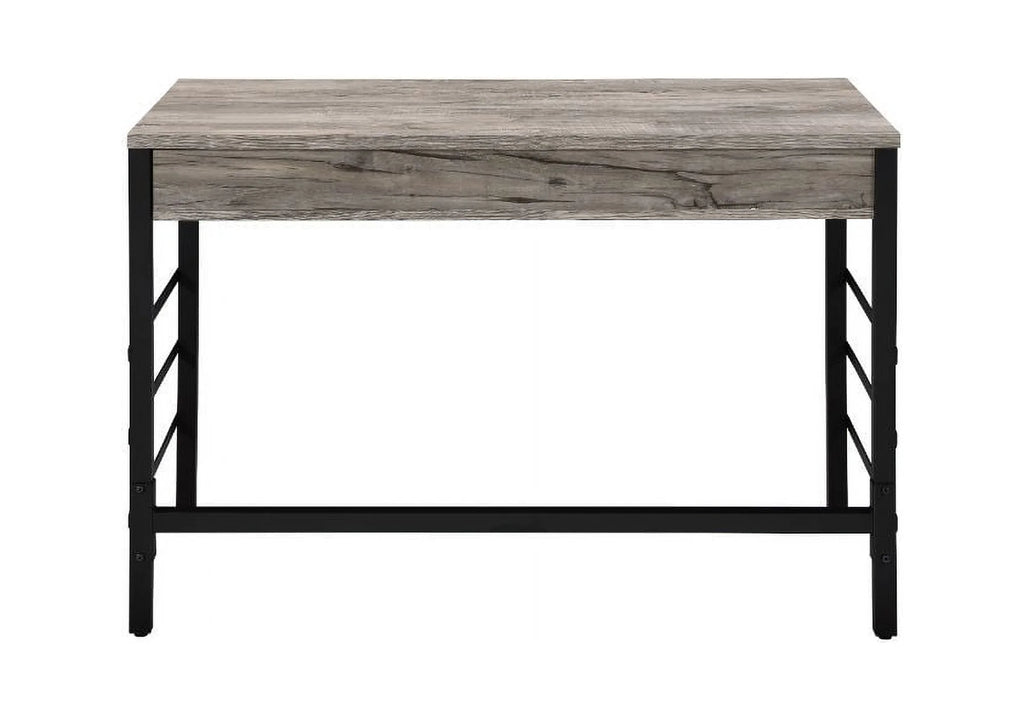 Light Weathered Oak Black Writing Desk S6031