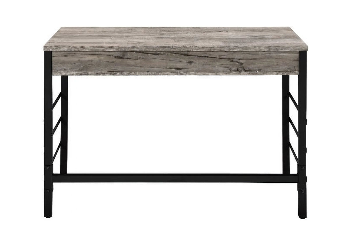 Light Weathered Oak Black Writing Desk S6031