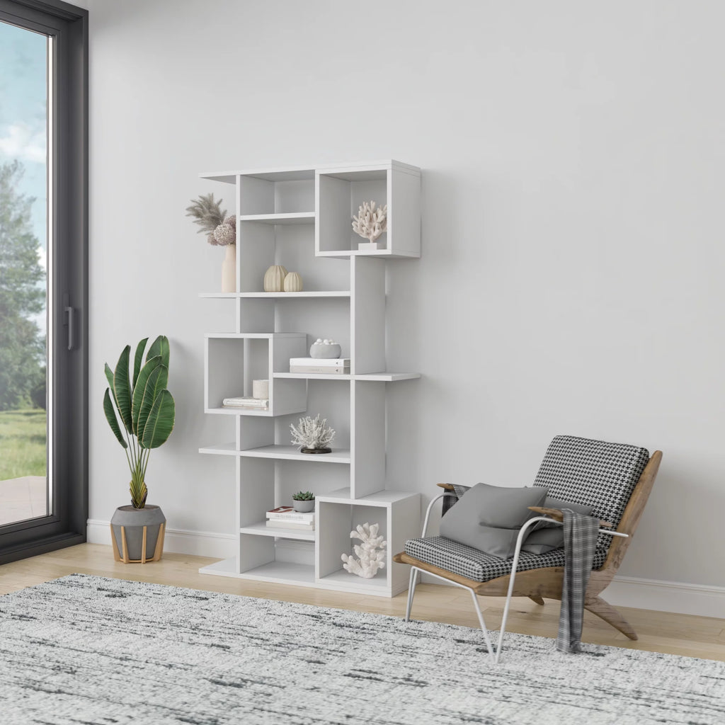 White Multiple Tier Open Shelf Bookcase F264526