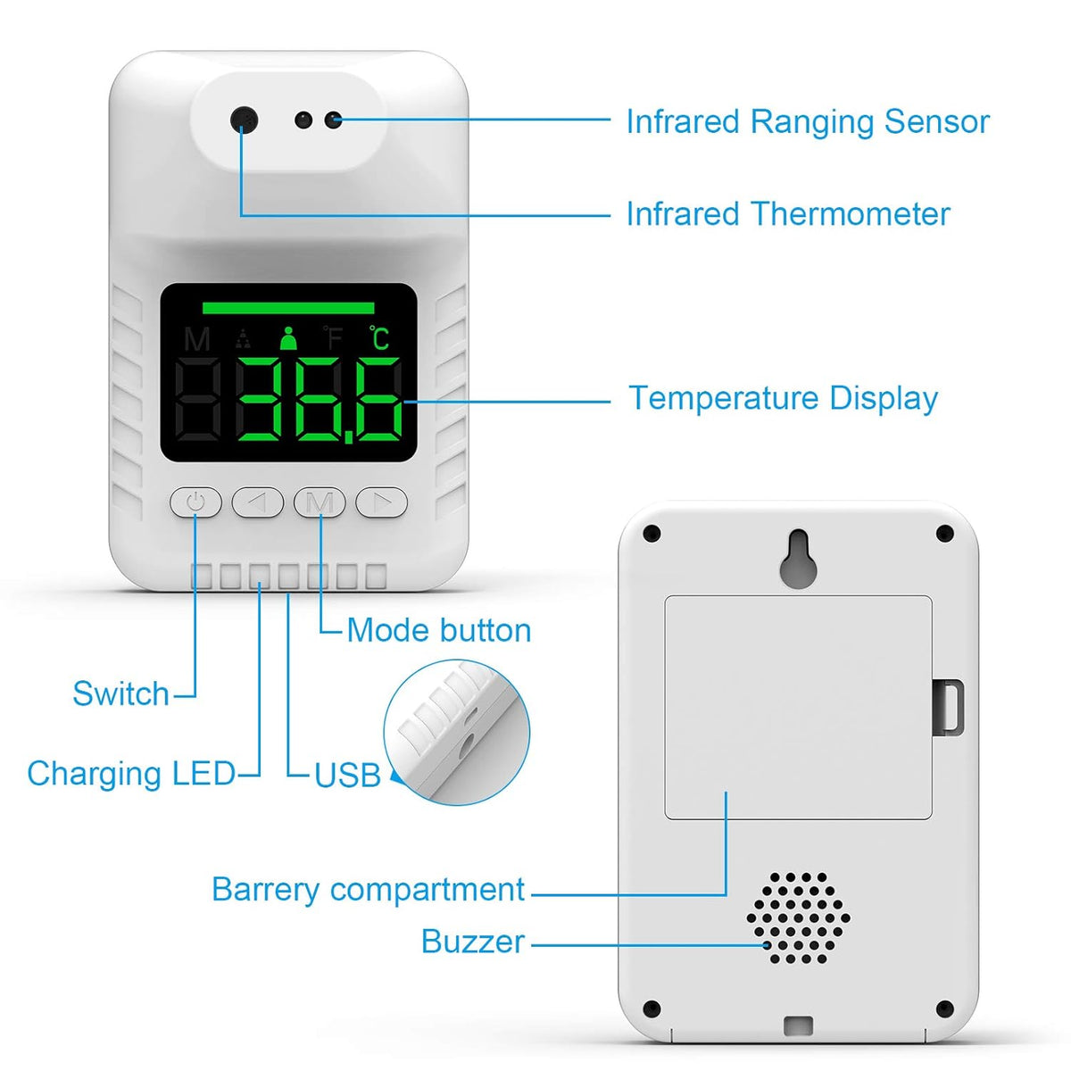 Industrial Non-Contact Infrared Thermometer, Pack of 2 D893