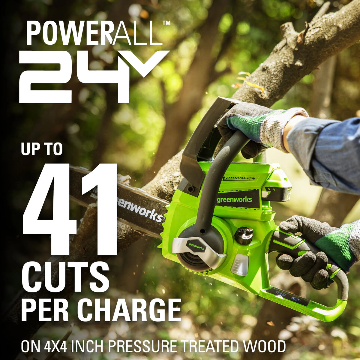 24V Cordless Chainsaw with 2.0 Ah Battery & Charger E446