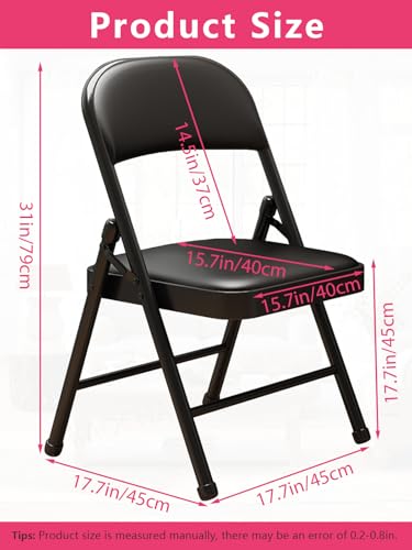Black Padded Folding Chair W7066