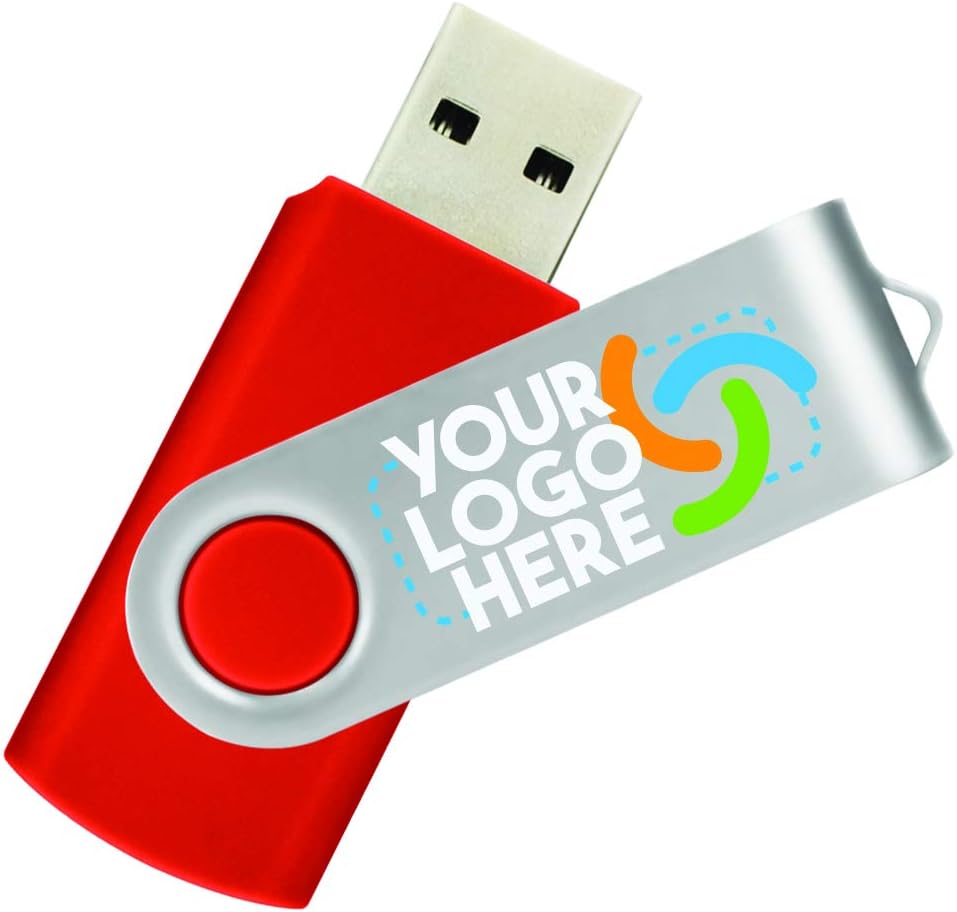 Blue Body/Silver Clip 500 Pack Custom USB Flash Drives E1409