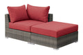 Red Resin Wood Modular Sofa Set 2pc H9585
