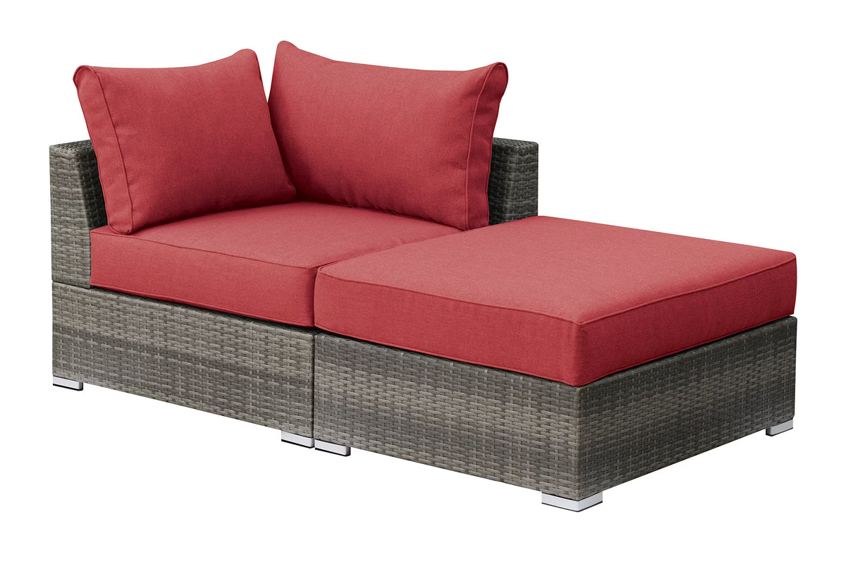Red Resin Wood Modular Sofa Set 2pc H9585