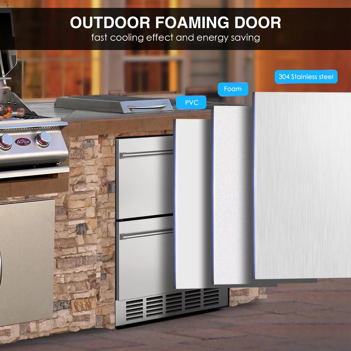 24" Double Drawer Refrigerator Z26024
