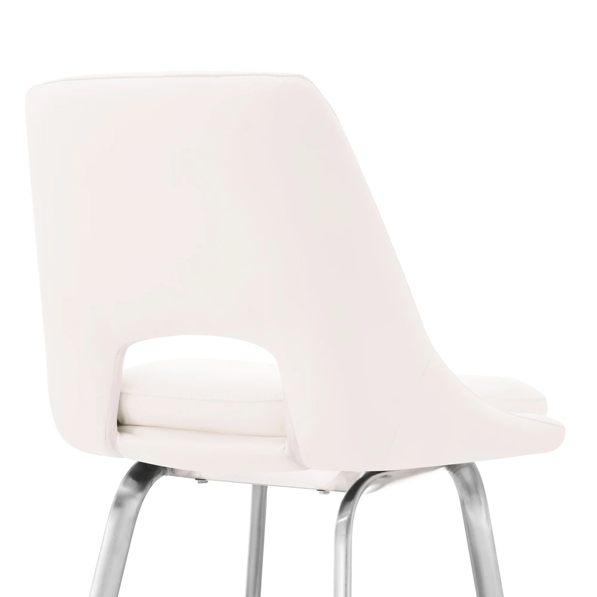 White/Steel Faux Leather Swivel Counter Stool W732268