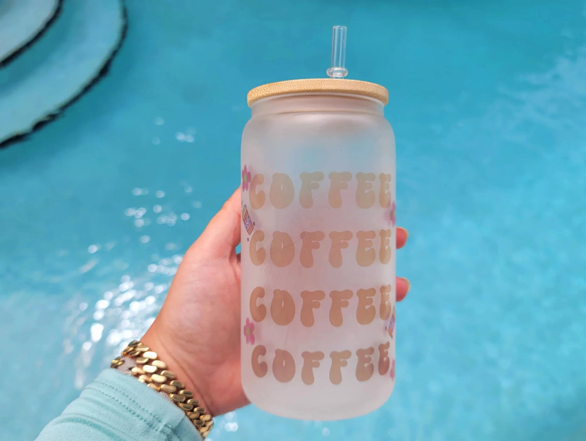 16 oz Coffee Beer Can Glass G7985