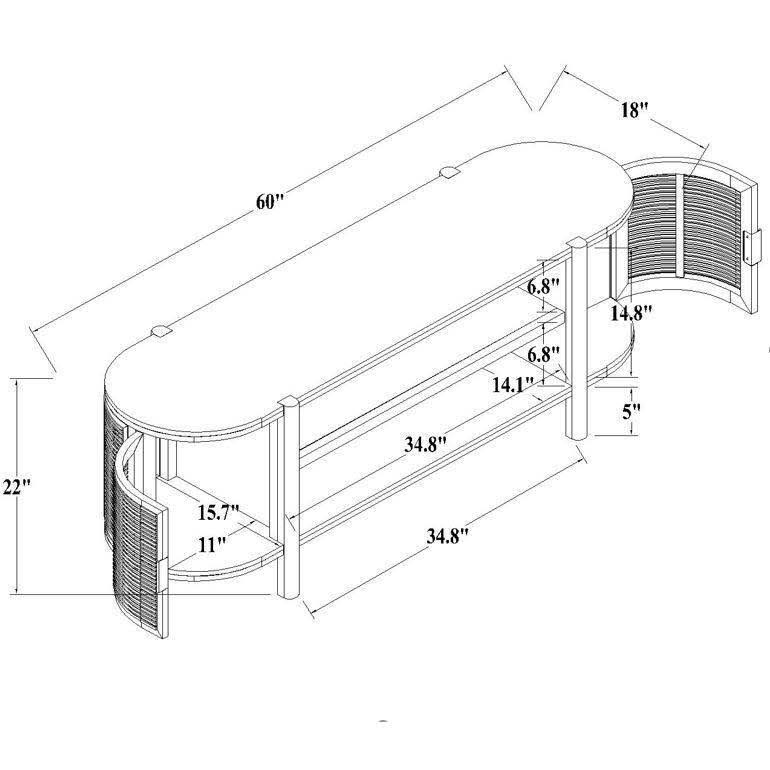Natural Caned Door TV Stand F651579
