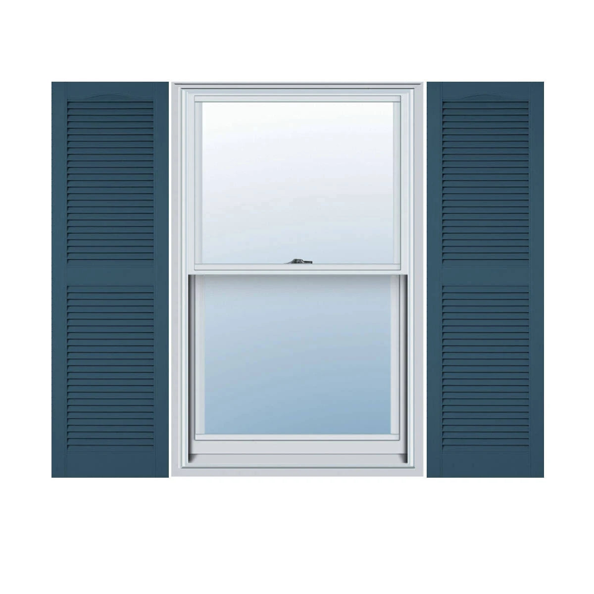 Classic Blue Vinyl Open Louver Shutters X2616